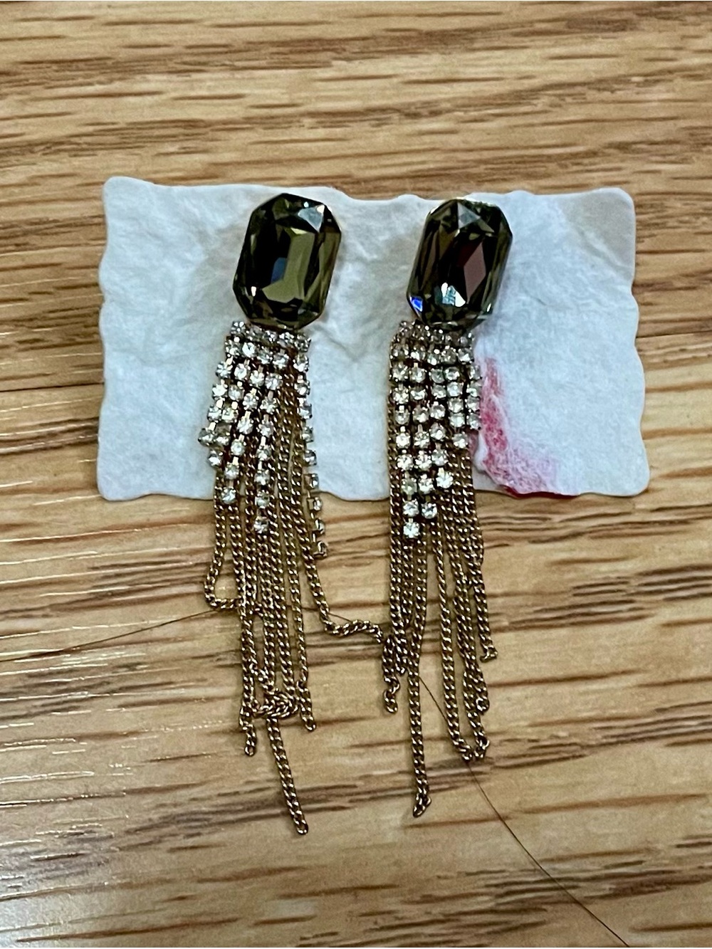 Rocksbox Grey & Gold Statement Costume Earrings. NWOT
